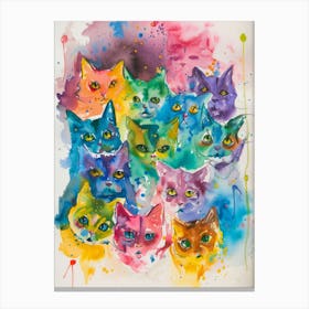 Colorful Cats 3 Canvas Print