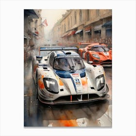 Race Cars On The Street Canvas Print