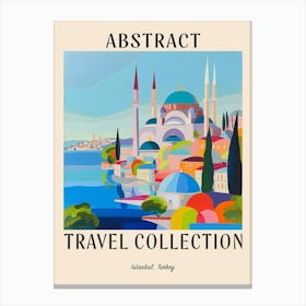 Abstract Travel Collection Poster Istanbul Turkey 7 Canvas Print
