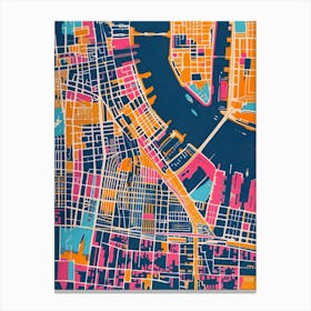 Staten Island New York Colourful Silkscreen Illustration 3 Canvas Print