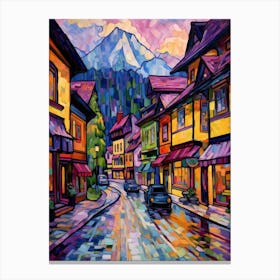 Leavenworth Washington Pointillism 2 Canvas Print