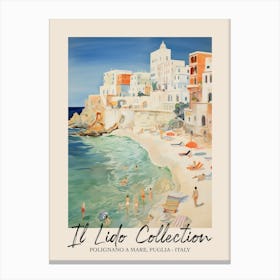 Polignano A Mare, Puglia   Italy Il Lido Collection Beach Club Poster 3 Canvas Print