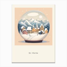 St Moritz Switzerland Snowglobe Poster Canvas Print