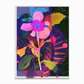 Phlox 2 Neon Flower Collage Canvas Print