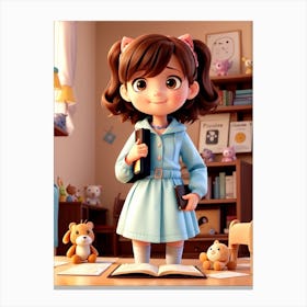 Girl In A Book Canvas Print