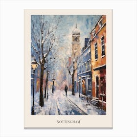 Vintage Winter Painting Poster Nottingham United Kingdom 1 Canvas Print