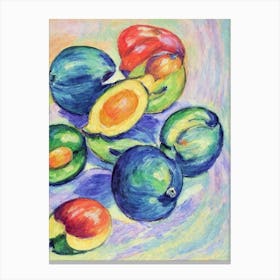 Mangoosteen Vintage Sketch Fruit Canvas Print