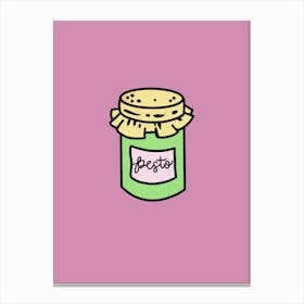 Pesto, Kitchen, Condiment, Art, Cartoon, Wall Print Canvas Print