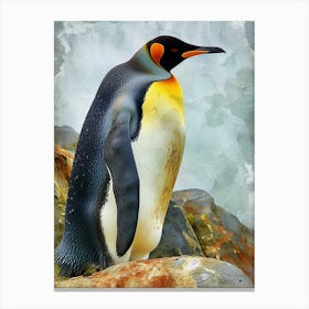 King Penguin Kangaroo Island Penneshaw Colour Block Painting 3 Canvas Print