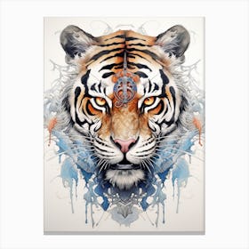 Tiger Art In Precisionism Style 3 Canvas Print
