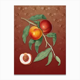 Vintage Walnut Botanical on Falu Red Pattern n.2006 Canvas Print