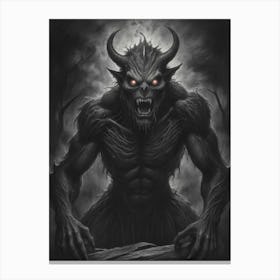 Demon Painting, Demon Art, Demon Art, Demons, Demons, Sketch Canvas Print