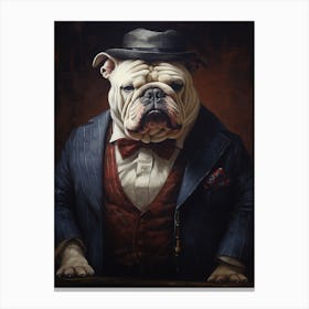 Gangster Dog Bulldog Canvas Print