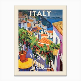 Positano Italy 3 Fauvist Painting Travel Poster Canvas Print