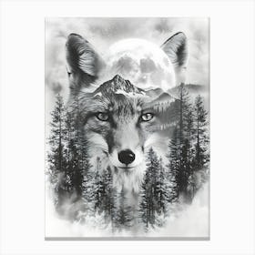 Wolf In The Forest 17 Canvas Print