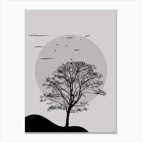 Silhouette Of A Tree Canvas Print