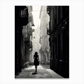 Genoa, Italy,, Mediterranean Black And White Photography Analogue 3 Canvas Print