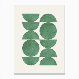 Scandinavian Pattern Half-moon Circle Abstract Minimalist - Forest Green Canvas Print