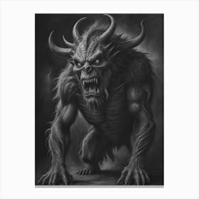 Creepy Demon Sketch Canvas Print