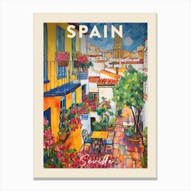 Seville Spain 1 Fauvist Painting Travel Poster Canvas Print