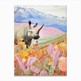 Pastel Rhino 5 Canvas Print