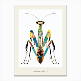 Colourful Insect Illustration Praying Mantis 9 Poster Canvas Print