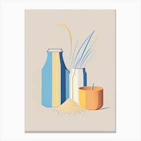 Spelt Milk Dairy Food Minimal Line Drawing Canvas Print