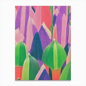Bamboo Shoots Risograph Retro Poster vegetable Canvas Print