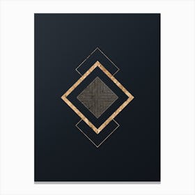 Abstract Geometric Gold Glyph on Dark Teal n.0207 Canvas Print
