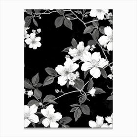 Great Japan Hokusai Monochrome Flowers 1312 Canvas Print