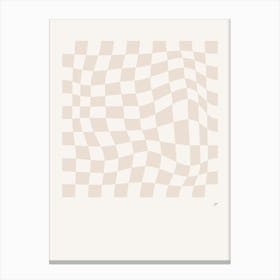 Wavy Checkered Pattern Poster Neutral Canvas Print