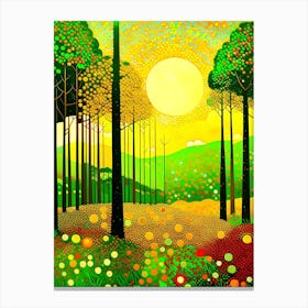 Sunset In The Forest 1 Canvas Print