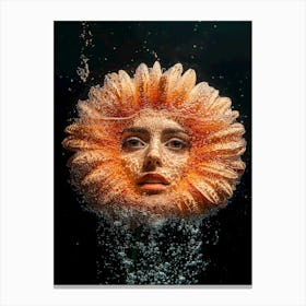 "Surreal Flower-Woman in Water" Canvas Print