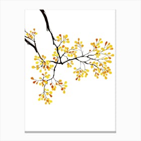 Autumn Tree Branch Vector Illustration Canvas Print