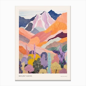Mount Hayes United States Colourful Mountain Illustration Poster Canvas Print