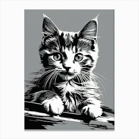 Kitten staring Canvas Print