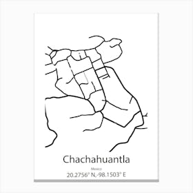 Chachahuantla,Mexico Minimalist Map Canvas Print