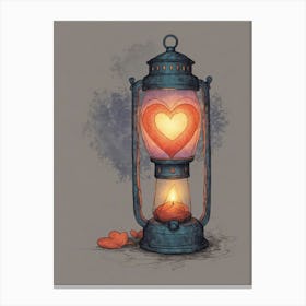 Valentine'S Day Lantern 1 Canvas Print