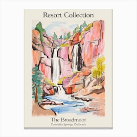 Poster Of The Broadmoor   Colorado Springs, Colorado   Resort Collection Storybook Illustration 4 Canvas Print