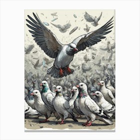 Pigeons Canvas Print