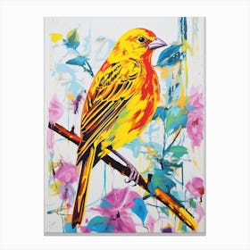 Colourful Bird Painting Yellowhammer 2 Canvas Print