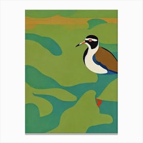 Lapwing Midcentury Illustration Bird Canvas Print