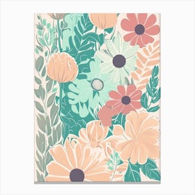 Pastel Floral Pattern 2 Canvas Print