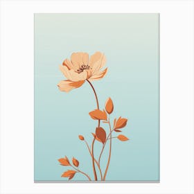 Poppies On A Blue Background Canvas Print