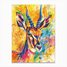 Antelope Colourful Watercolour 1 Canvas Print