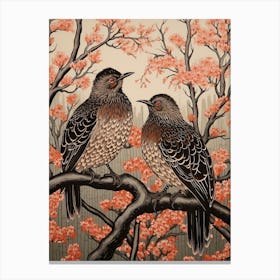 Two Birds Art Nouveau Poster 10 Canvas Print