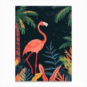 Greater Flamingo Portugal Tropical Illustration 3 Canvas Print