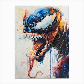 Venom Portrait Watercolor Canvas Print