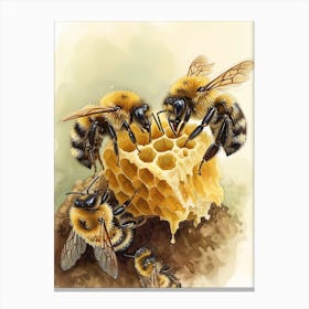Carpenter Bee Storybook Illustration 16 Canvas Print