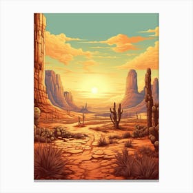 Desert Landscape Pixel Art 2 Canvas Print